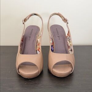 Madden Girl Women's Nude Peep Toe Wedges